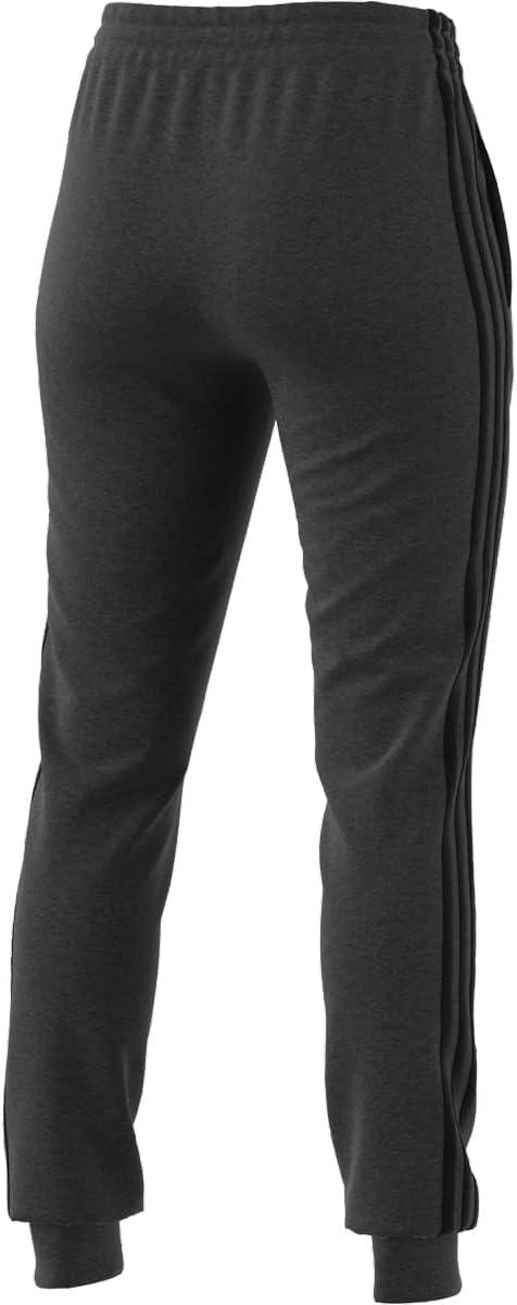 imageadidas Womens Essentials 3Stripes PantsDark Grey HeatherWhite