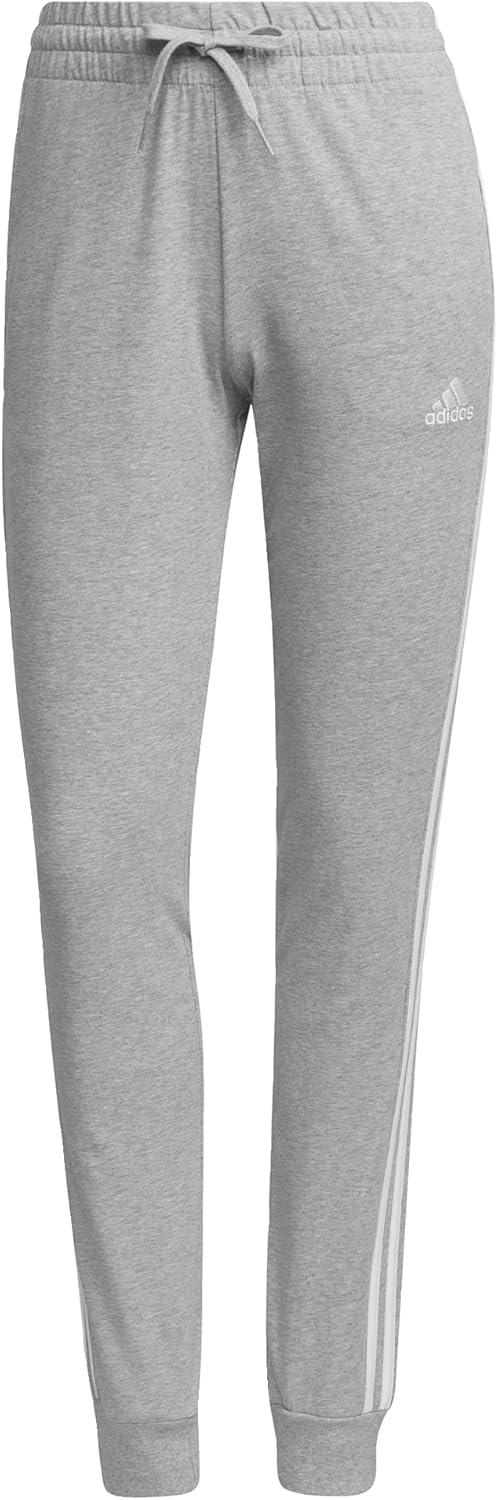 imageadidas Womens Essentials 3Stripes PantsMedium Grey HeatherWhite