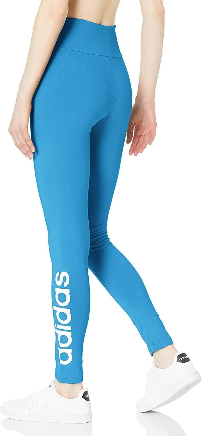 imageadidas Womens Essentials HighWaisted Logo LeggingsApp Sky RushWhite