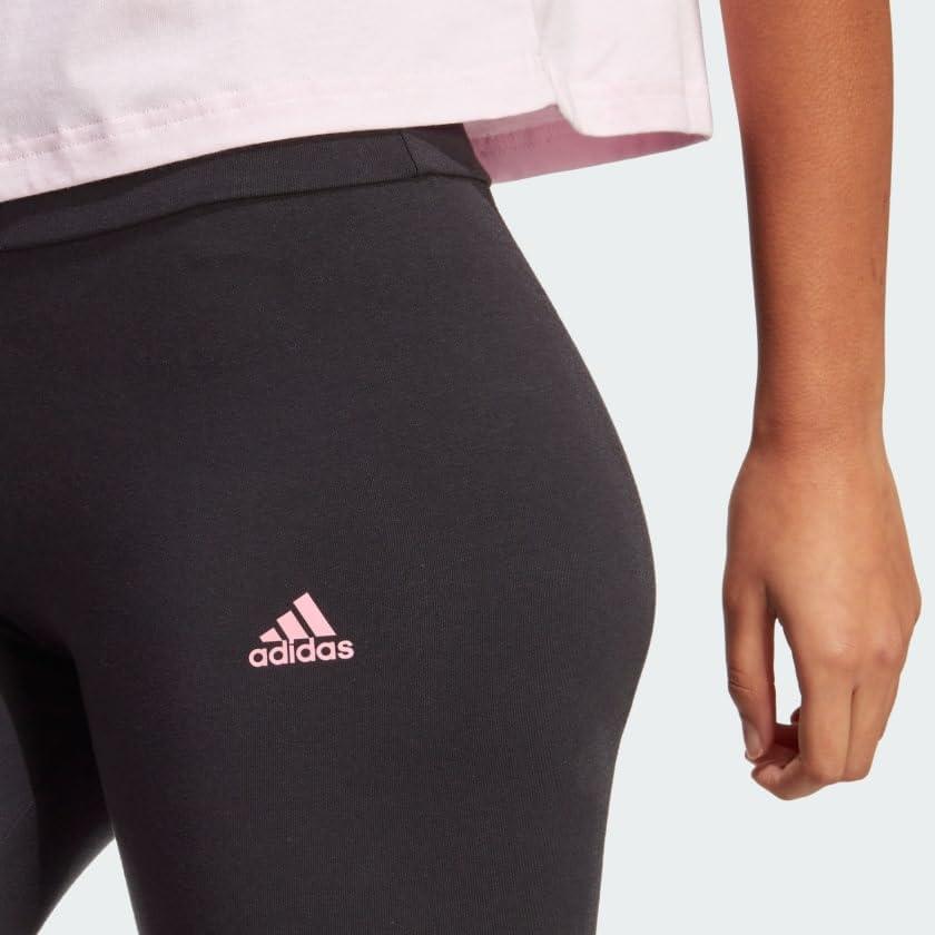imageadidas Womens Essentials HighWaisted Logo LeggingsBlackBliss Pink