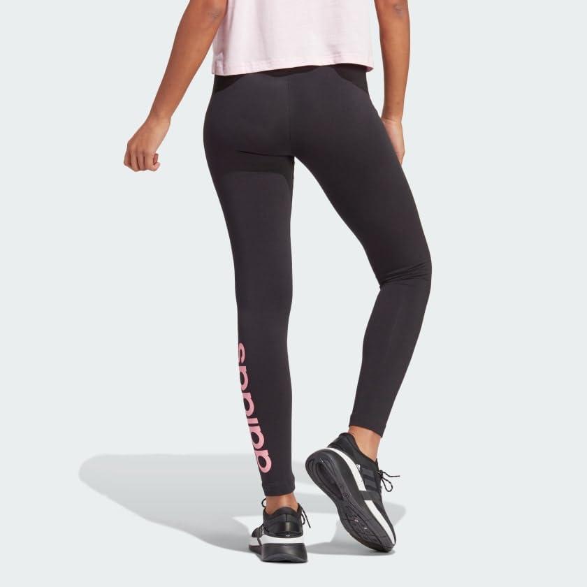 imageadidas Womens Essentials HighWaisted Logo LeggingsBlackBliss Pink