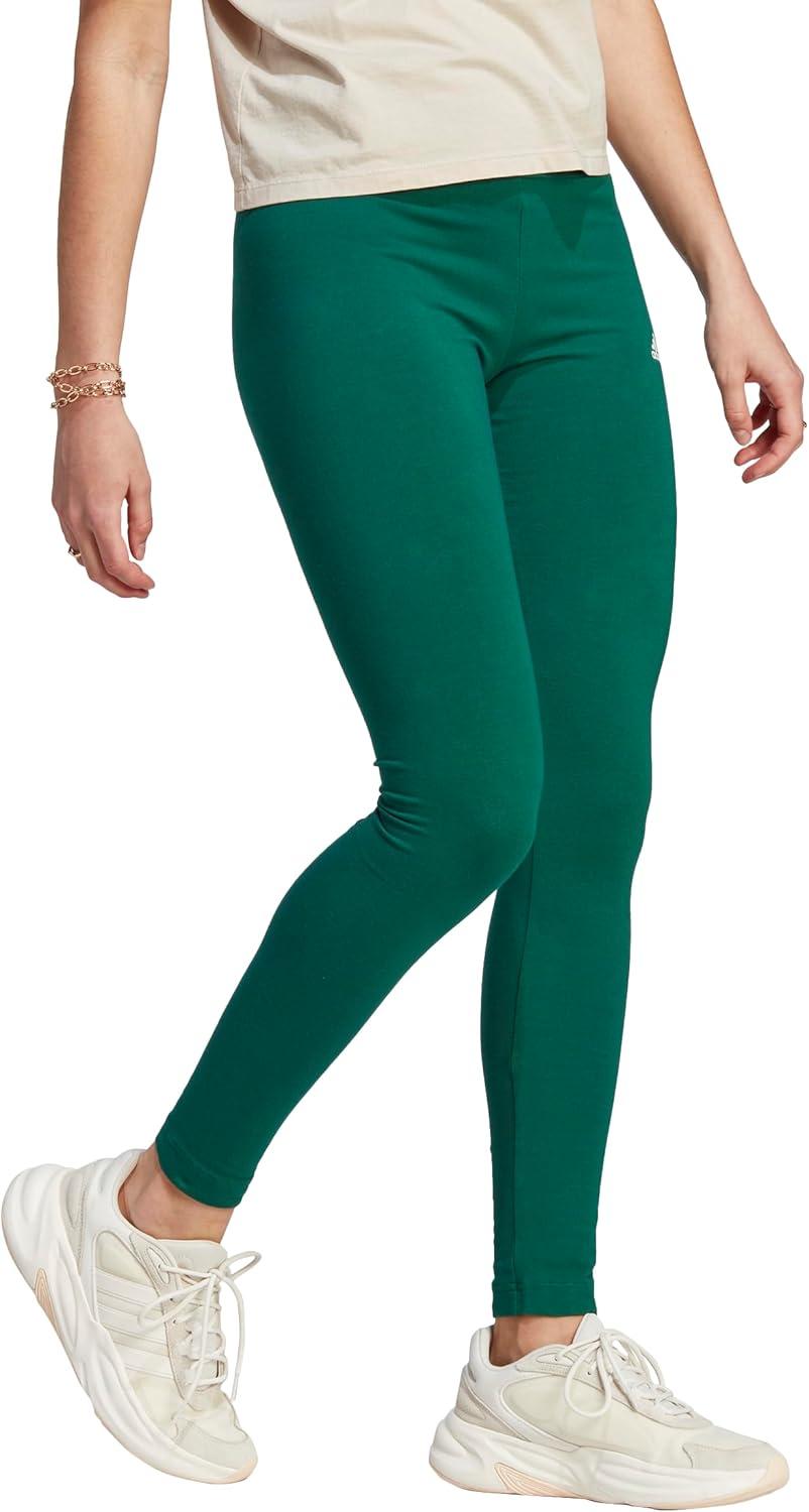 imageadidas Womens Essentials HighWaisted Logo LeggingsCollegiate GreenWhite
