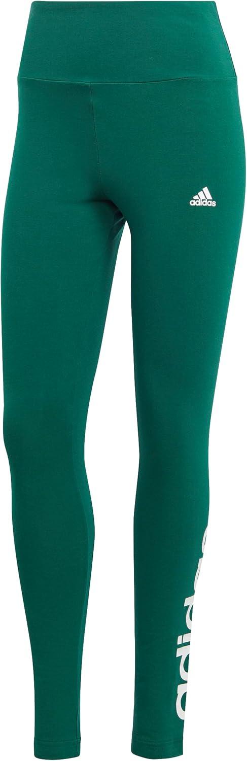 imageadidas Womens Essentials HighWaisted Logo LeggingsCollegiate GreenWhite