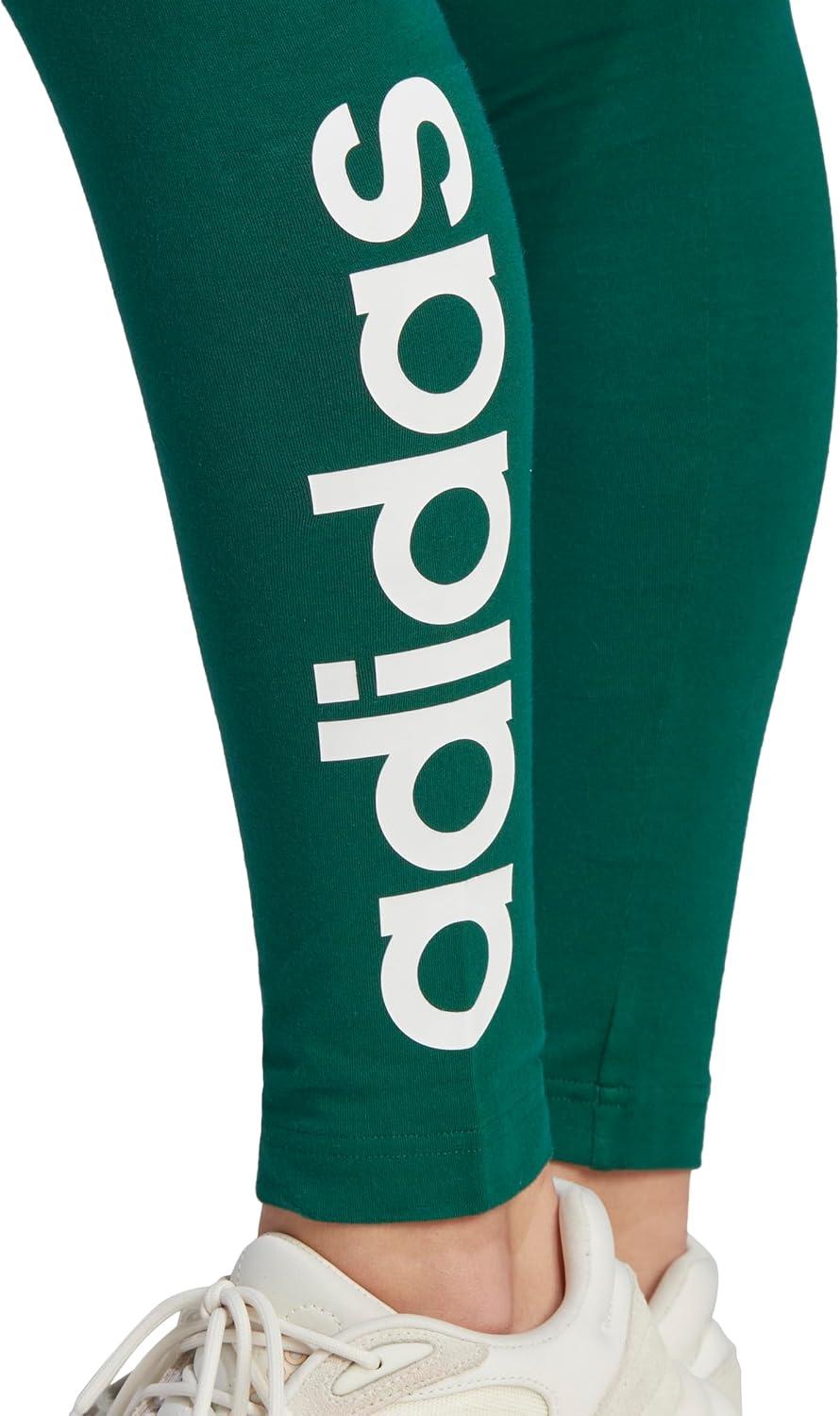 imageadidas Womens Essentials HighWaisted Logo LeggingsCollegiate GreenWhite