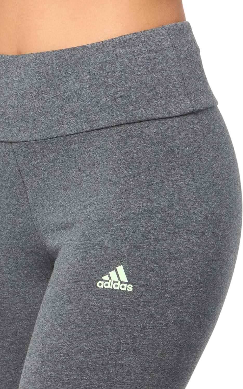 imageadidas Womens Essentials HighWaisted Logo LeggingsDark Grey Heather