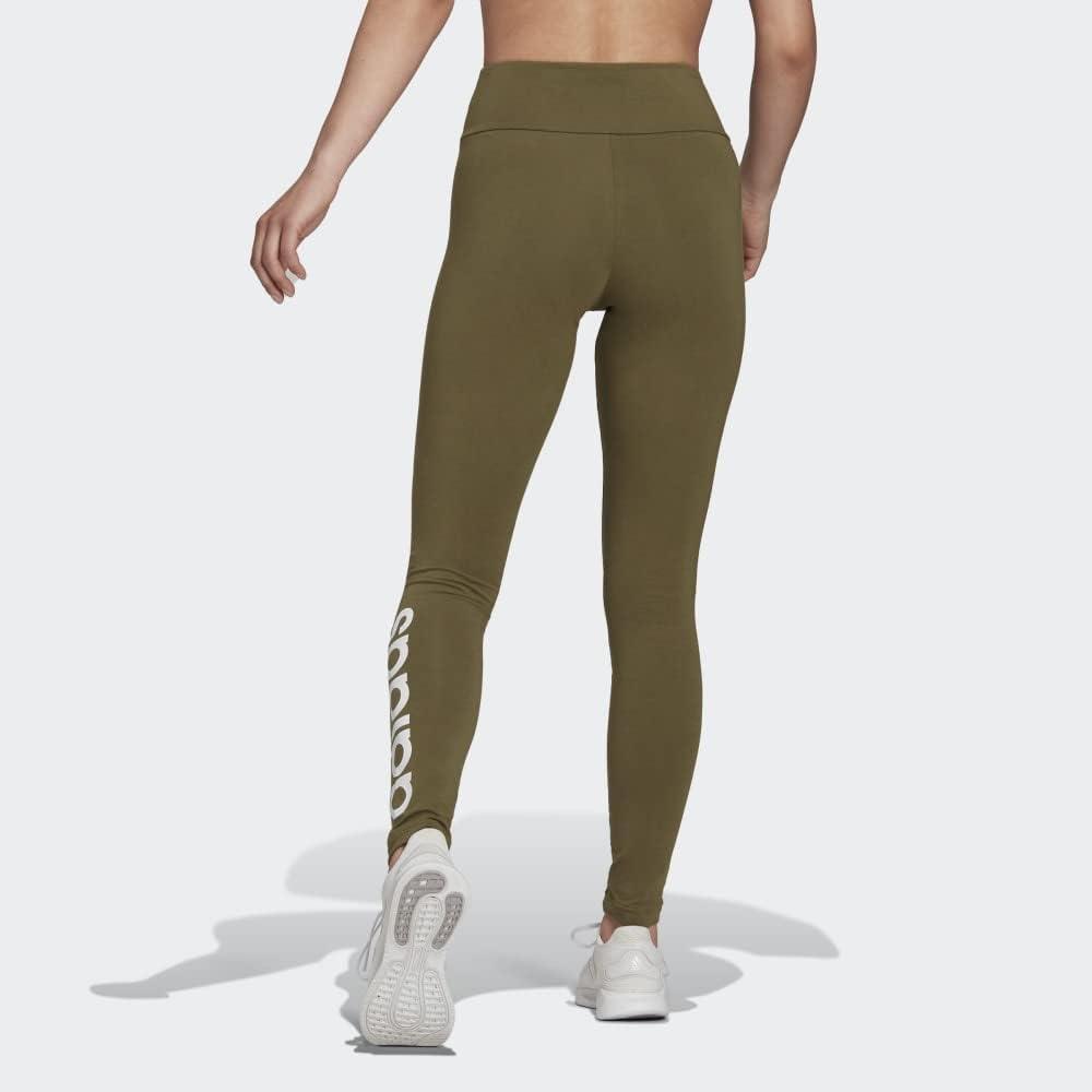 imageadidas Womens Essentials HighWaisted Logo LeggingsFocus OliveWhite