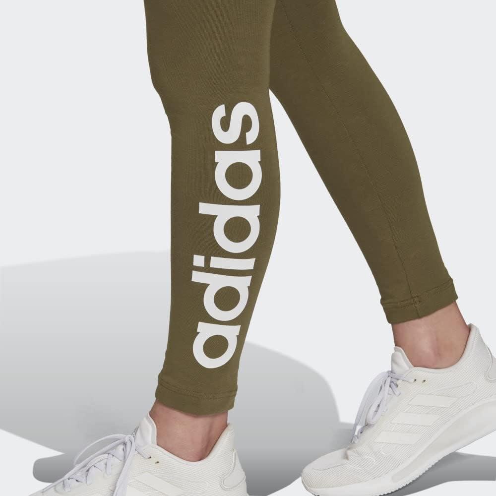 imageadidas Womens Essentials HighWaisted Logo LeggingsFocus OliveWhite