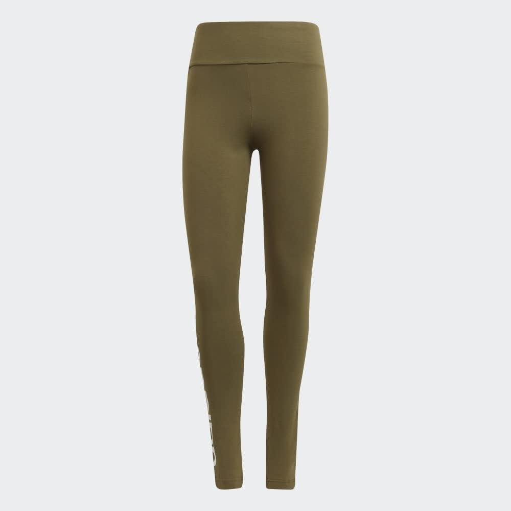 imageadidas Womens Essentials HighWaisted Logo LeggingsFocus OliveWhite