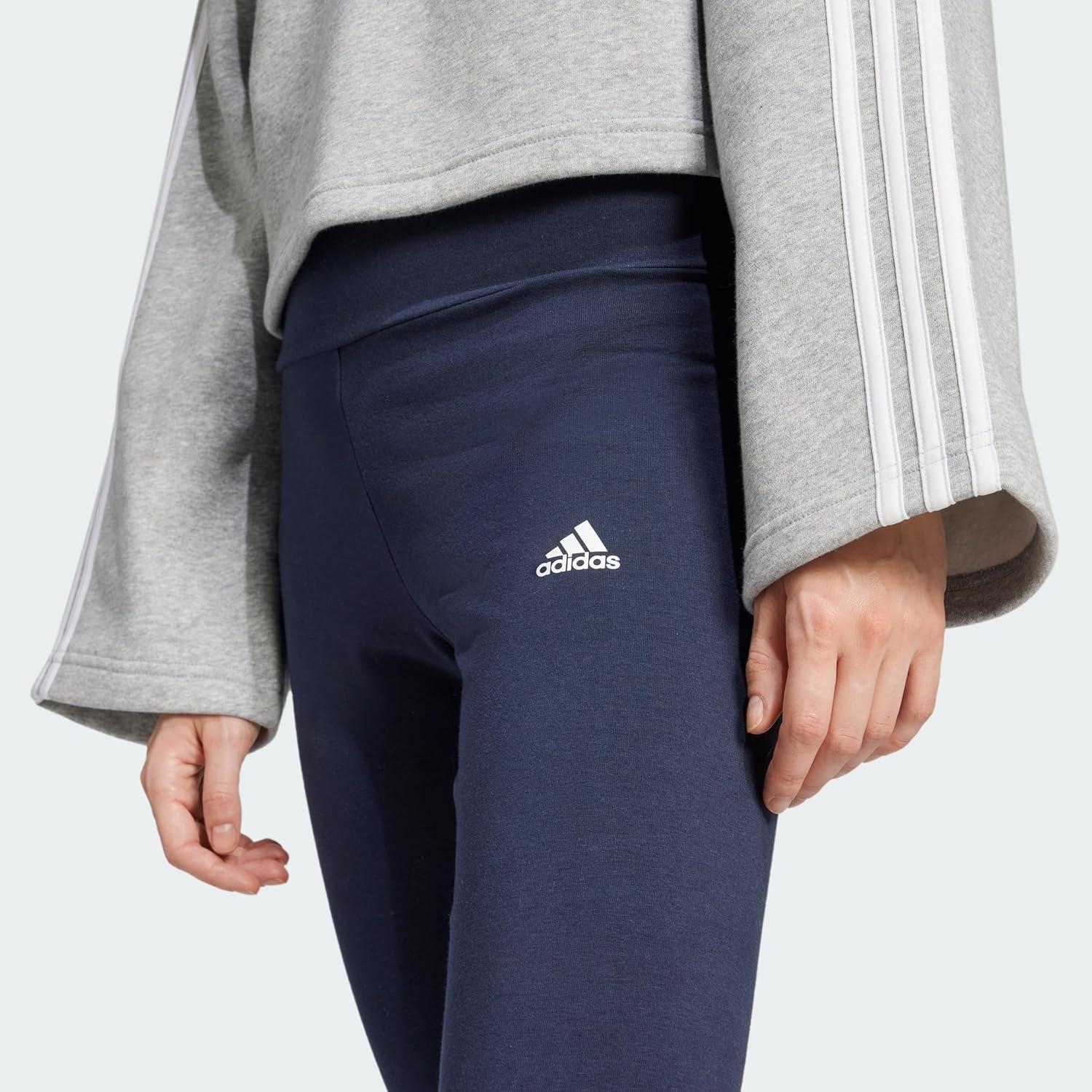 imageadidas Womens Essentials HighWaisted Logo LeggingsInkWhite