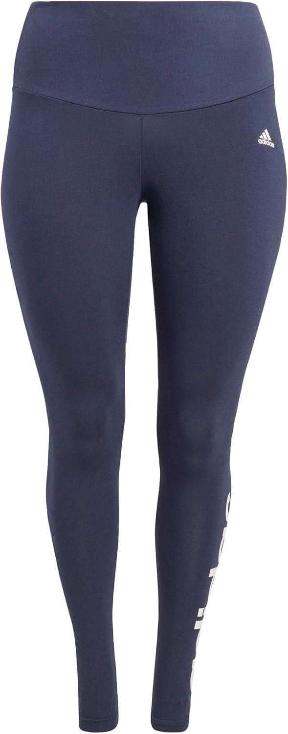 imageadidas Womens Essentials HighWaisted Logo LeggingsLegend InkWhite