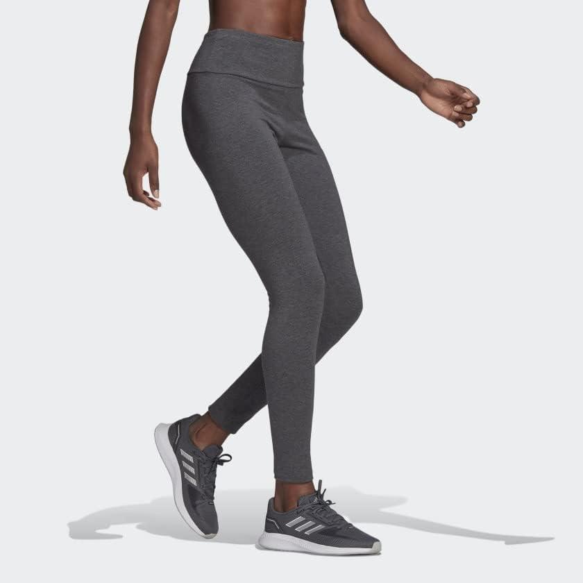 imageadidas Womens Essentials HighWaisted Logo LeggingsLight PinkBlack