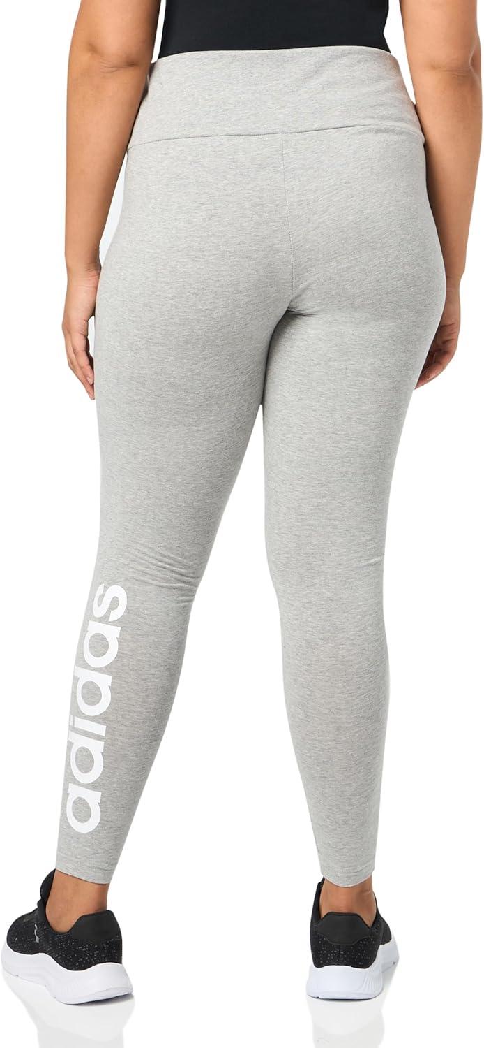 imageadidas Womens Essentials HighWaisted Logo LeggingsMedium Grey Heather