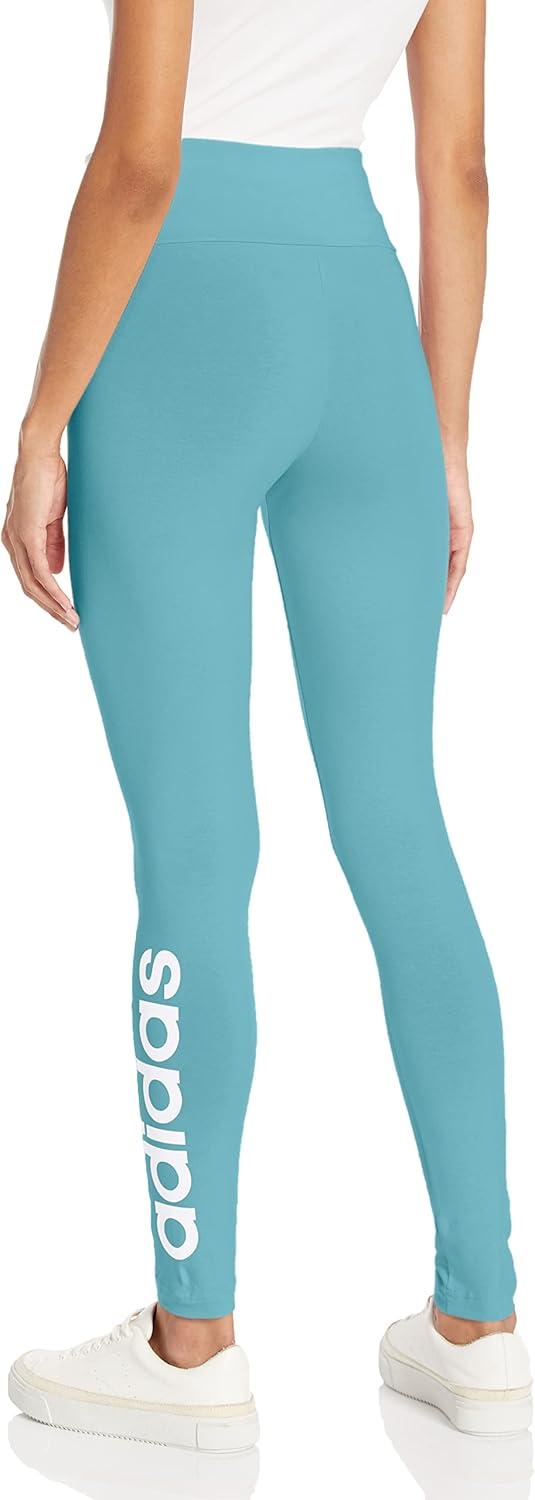 imageadidas Womens Essentials HighWaisted Logo LeggingsPreloved BlueWhite