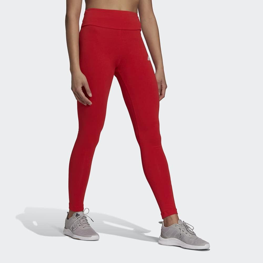 imageadidas Womens Essentials HighWaisted Logo LeggingsVivid RedWhite