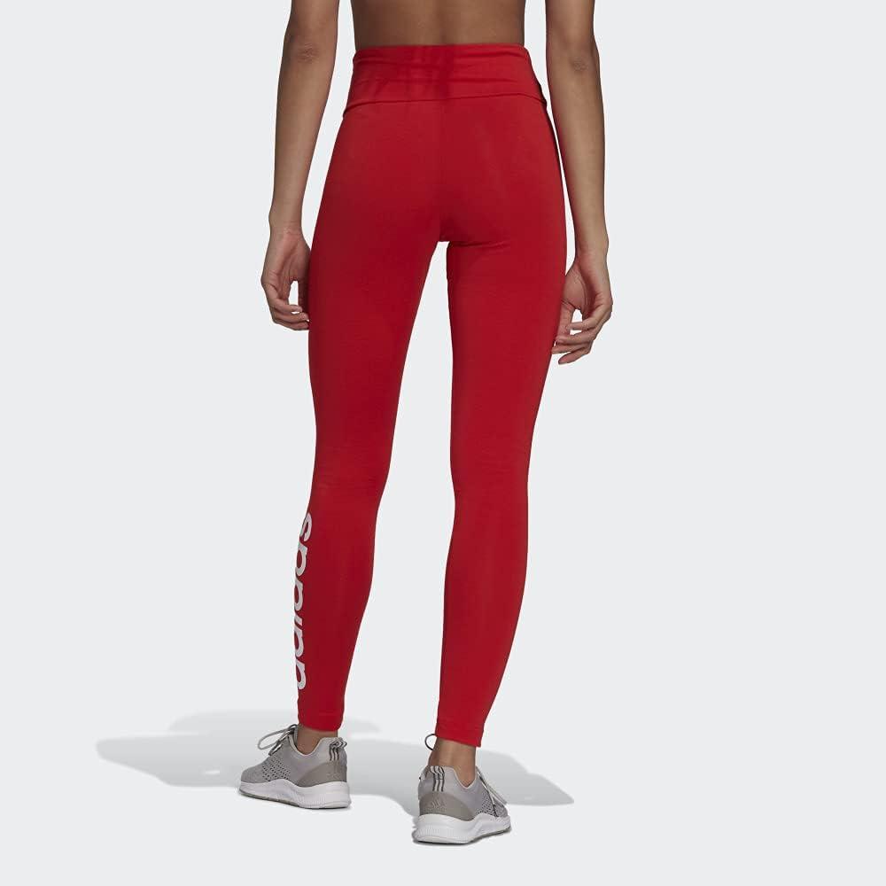 imageadidas Womens Essentials HighWaisted Logo LeggingsVivid RedWhite