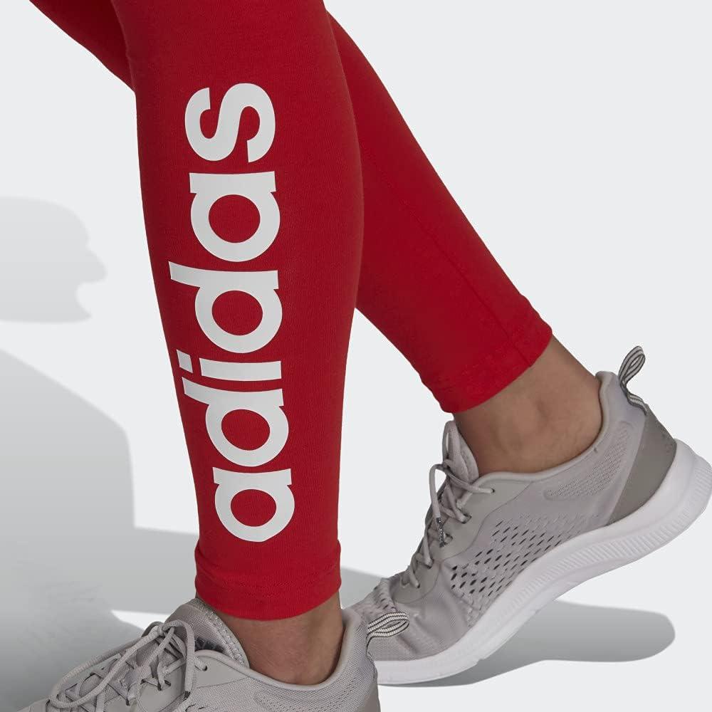 imageadidas Womens Essentials HighWaisted Logo LeggingsVivid RedWhite