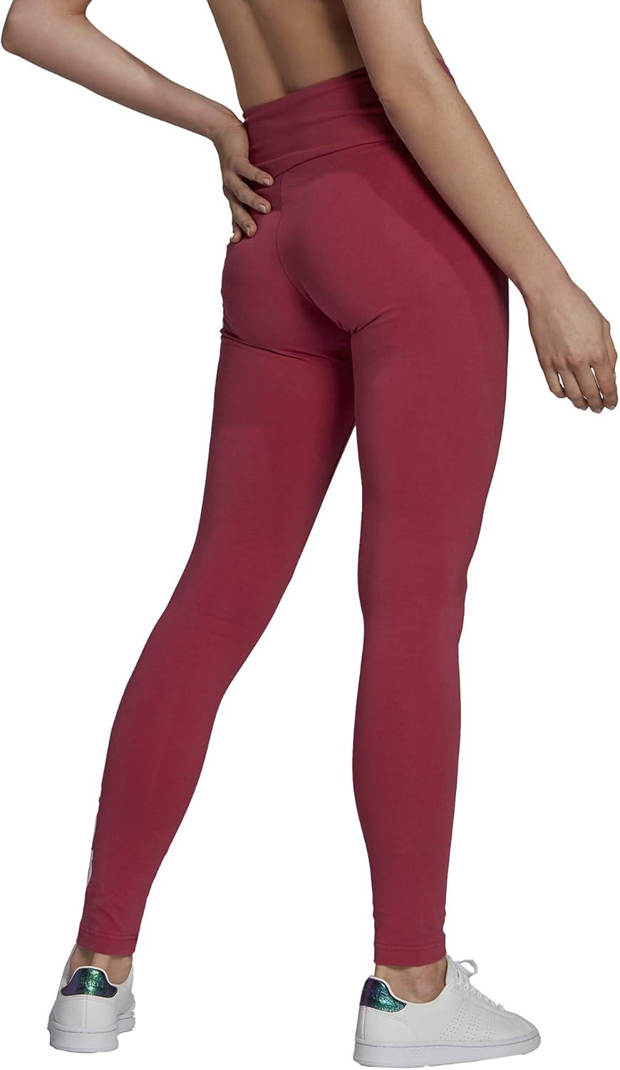 imageadidas Womens Essentials HighWaisted Logo LeggingsWild PinkWhite