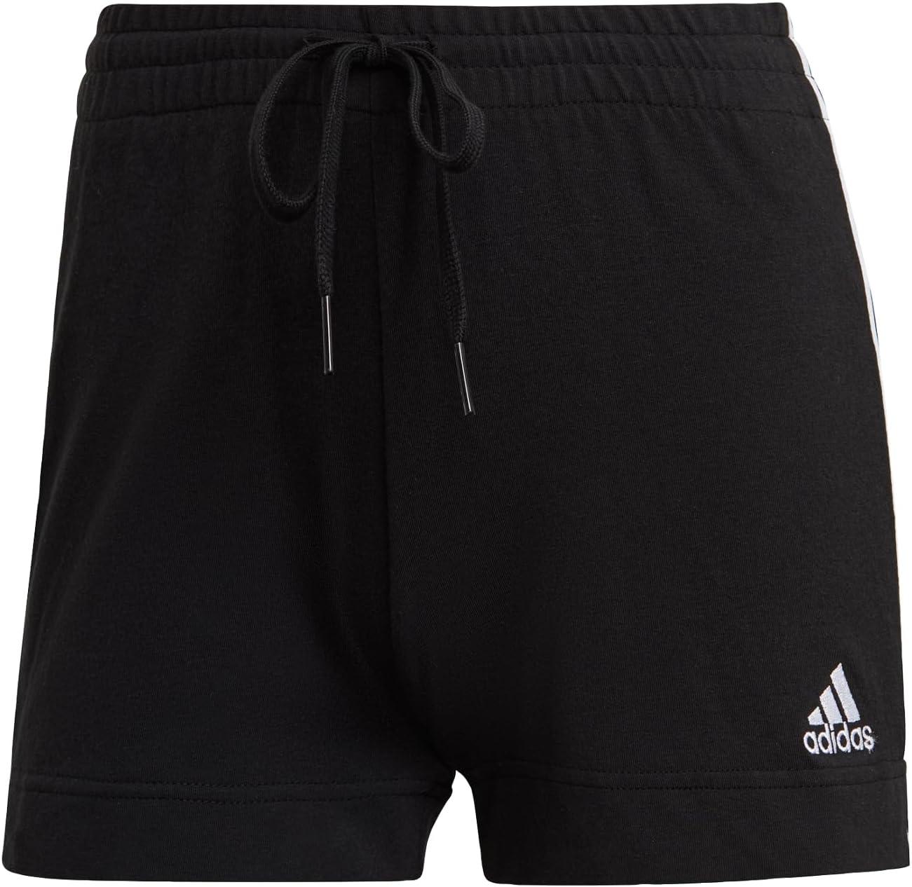 imageadidas Womens Essentials Slim 3Stripes ShortsBlackWhite