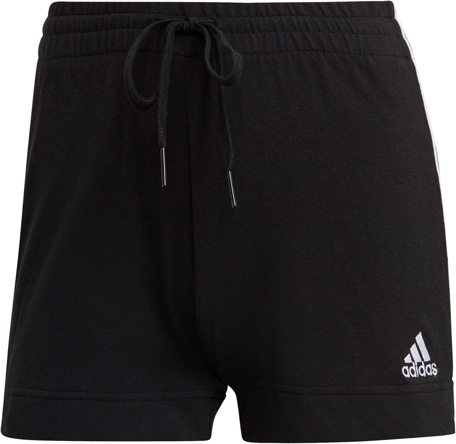 imageadidas Womens Essentials Slim 3Stripes ShortsBlackWhite