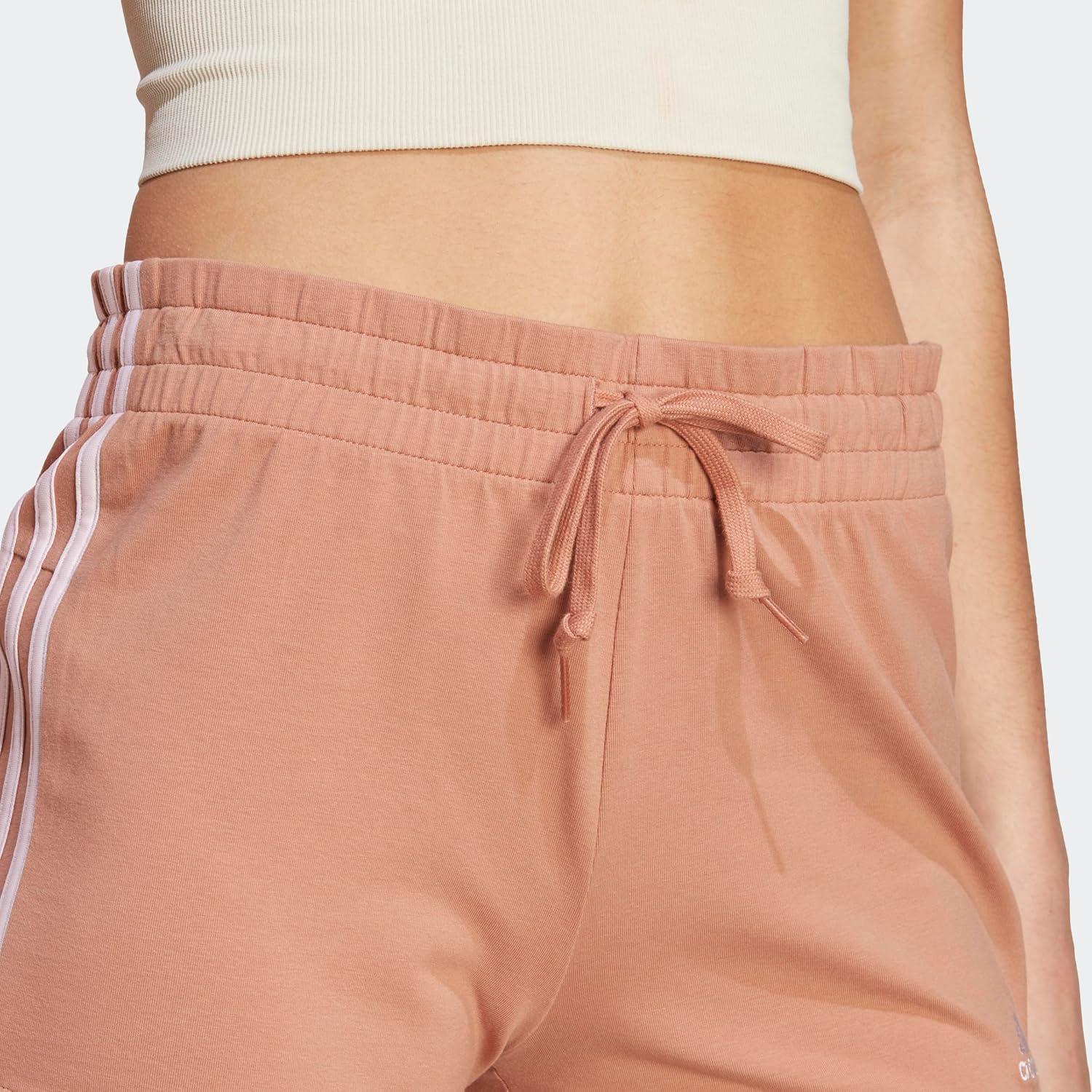 imageadidas Womens Essentials Slim 3Stripes ShortsClay Strataclear Pink