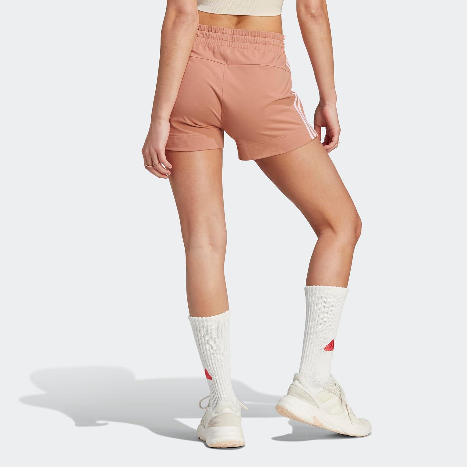 imageadidas Womens Essentials Slim 3Stripes ShortsClay Strataclear Pink