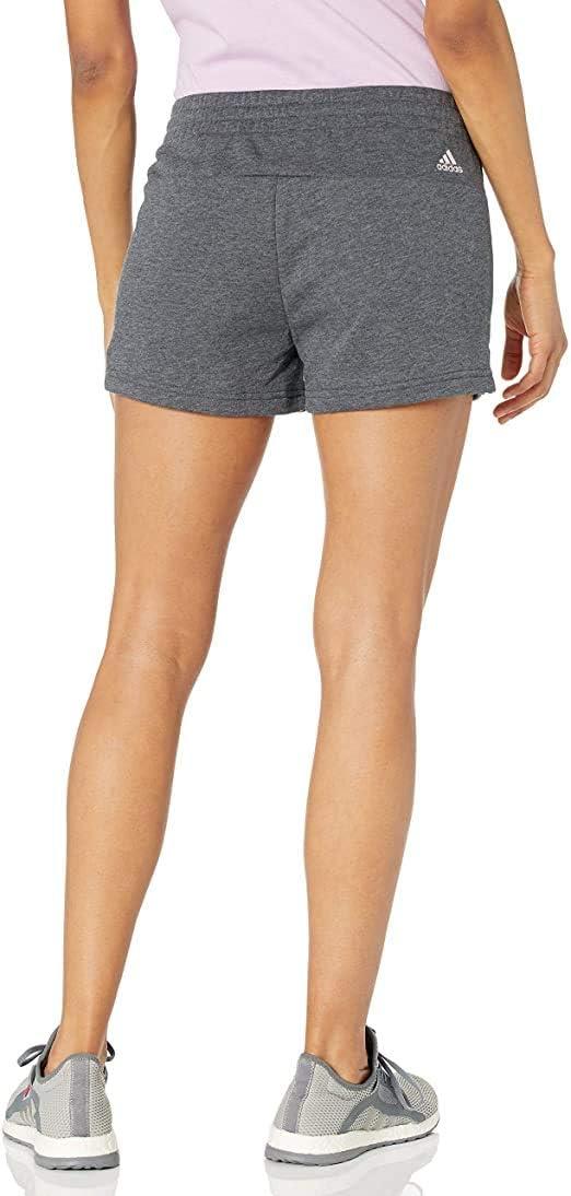 imageadidas Womens Essentials Slim 3Stripes ShortsDark Grey HeatherClear Pink