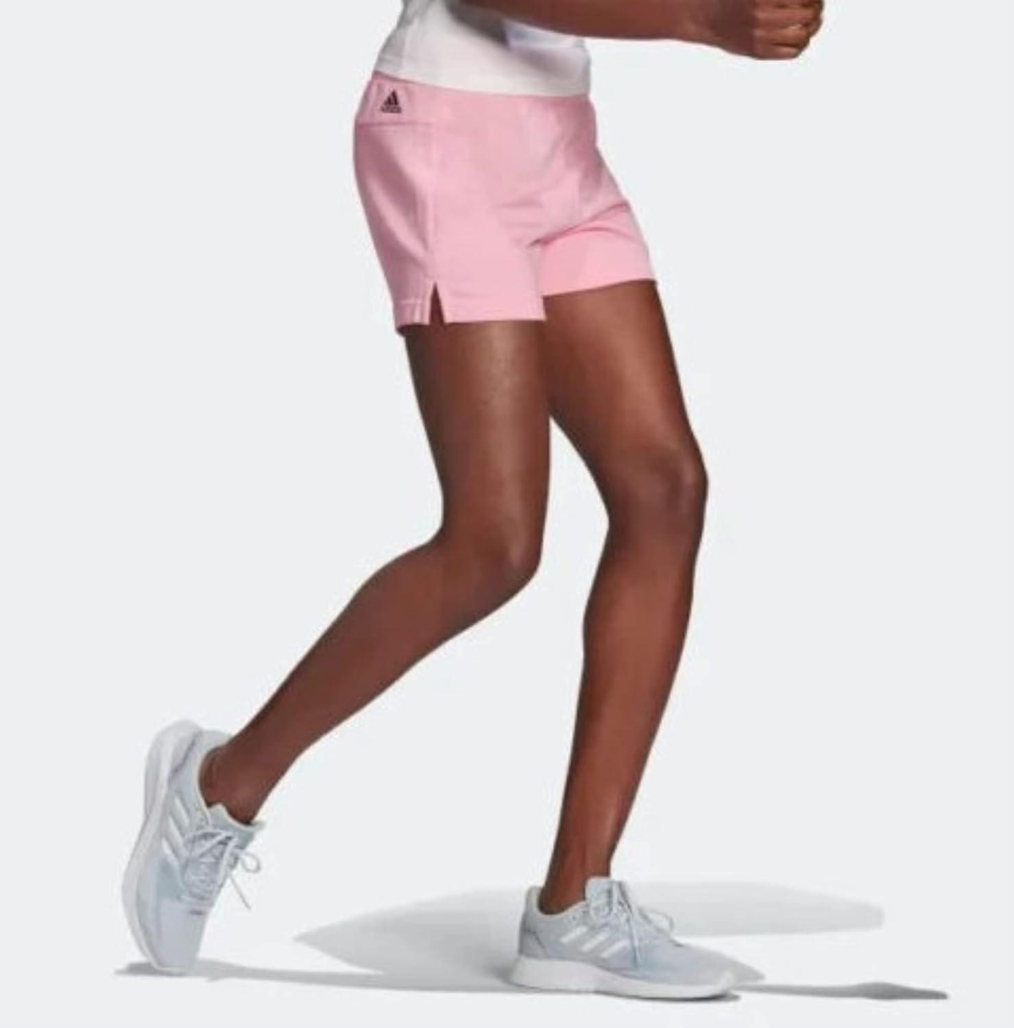 imageadidas Womens Essentials Slim 3Stripes ShortsLight PinkWhite