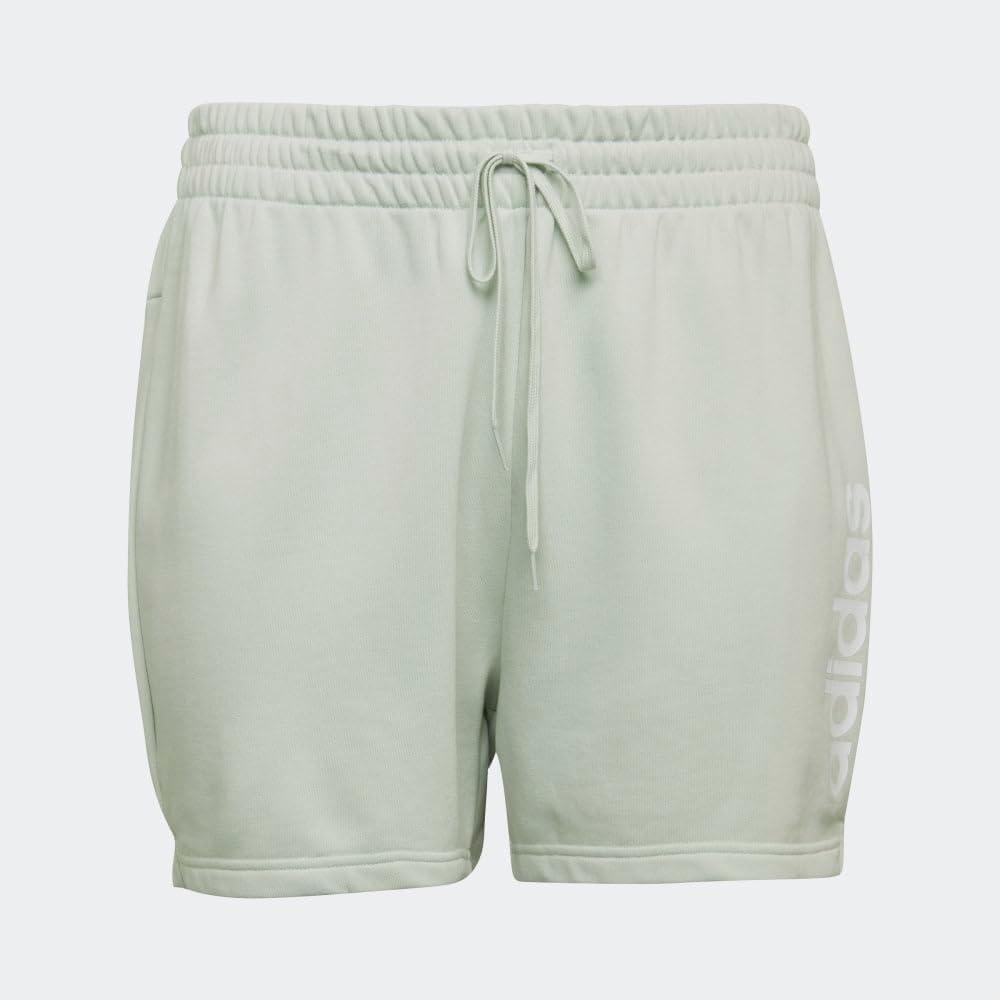 imageadidas Womens Essentials Slim 3Stripes ShortsLinen GreenWhite