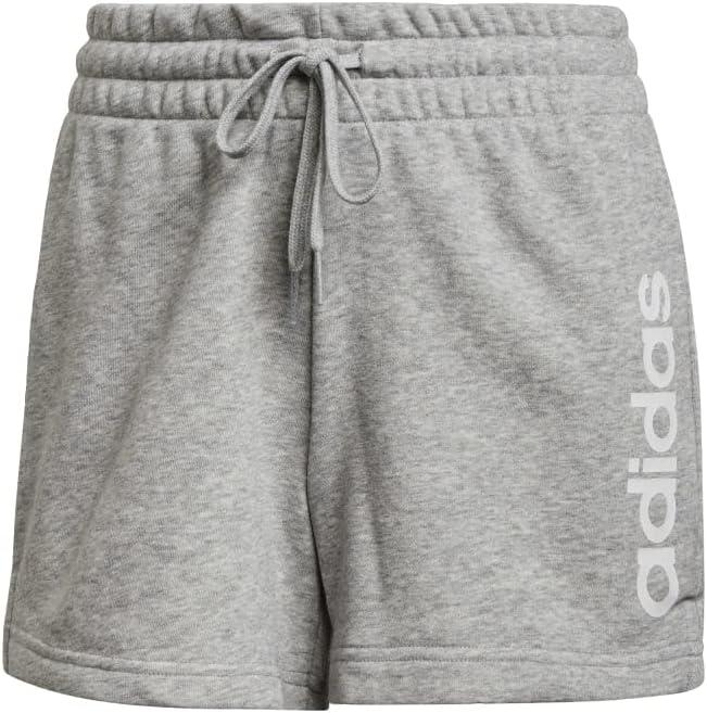 imageadidas Womens Essentials Slim 3Stripes ShortsMedium Grey HeatherWhite