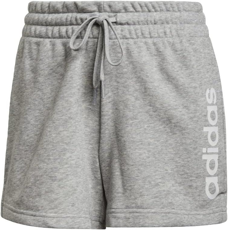 imageadidas Womens Essentials Slim 3Stripes ShortsMedium Grey HeatherWhite