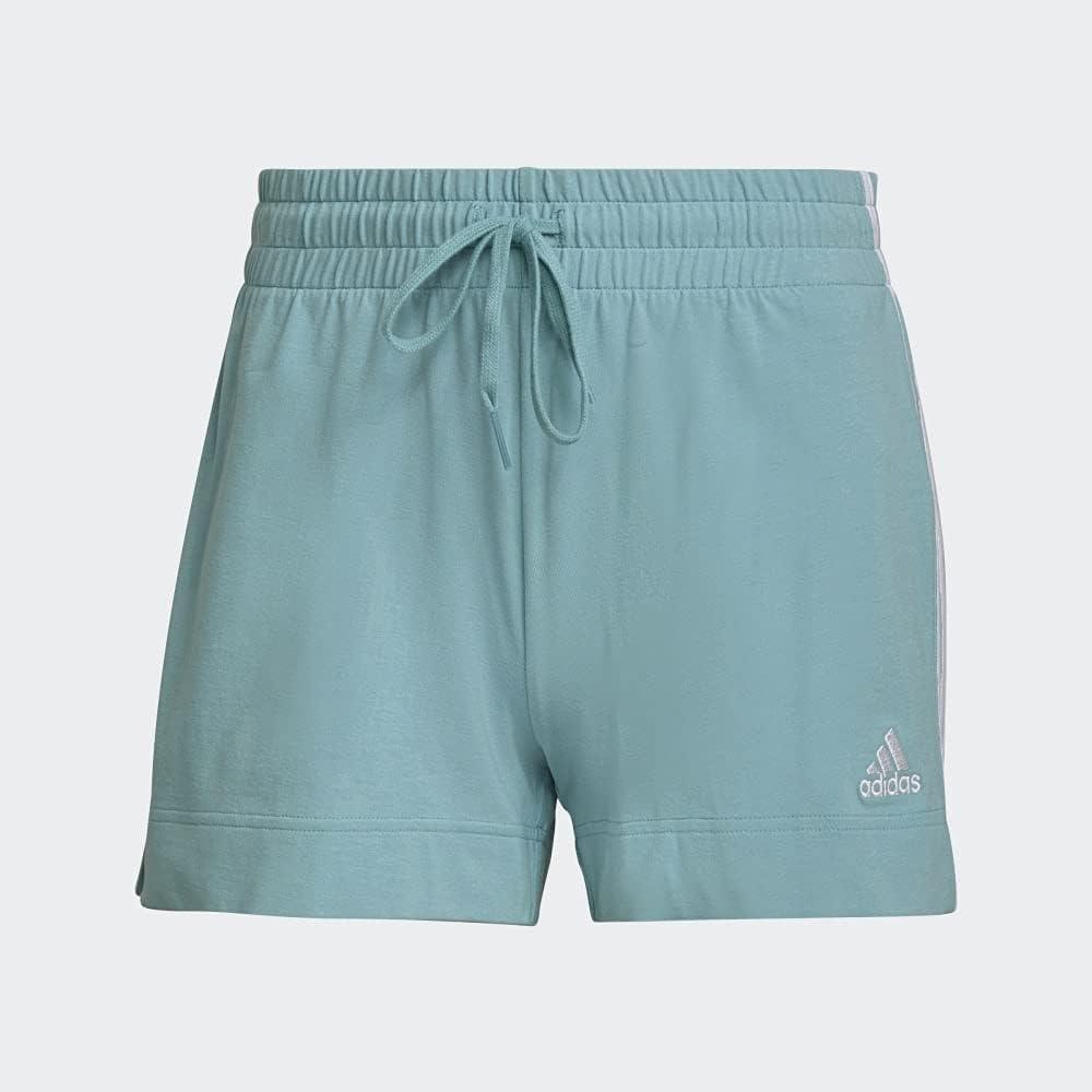 imageadidas Womens Essentials Slim 3Stripes ShortsMint TonWhite