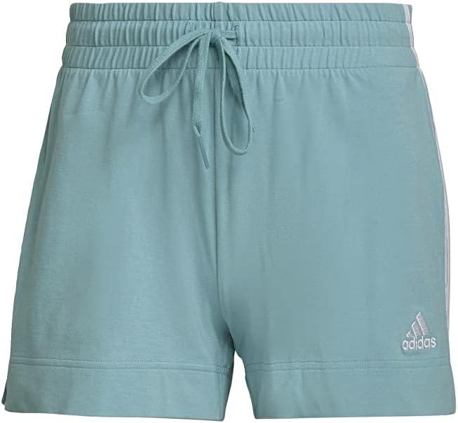 imageadidas Womens Essentials Slim 3Stripes ShortsMint TonWhite