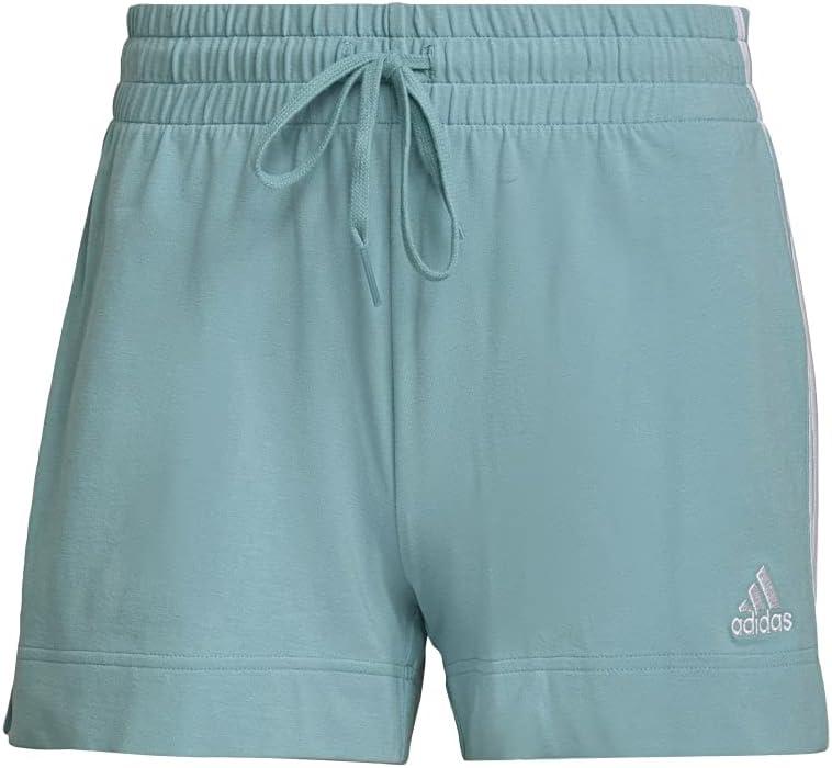 imageadidas Womens Essentials Slim 3Stripes ShortsMint TonWhite