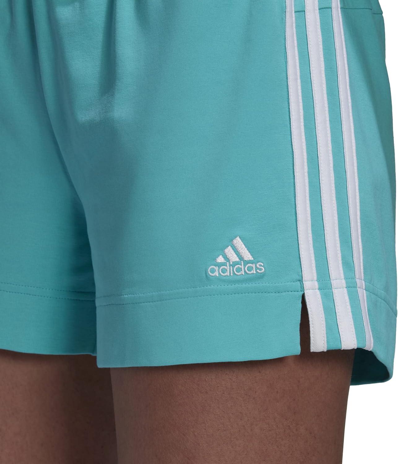 imageadidas Womens Essentials Slim 3Stripes ShortsSemi Mint RushWhite