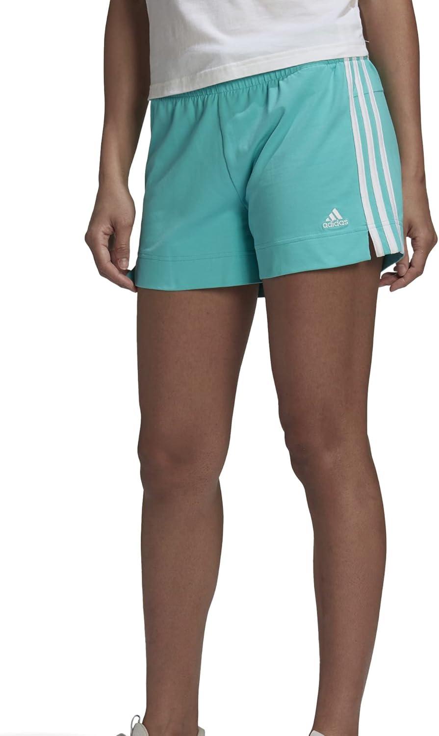 imageadidas Womens Essentials Slim 3Stripes ShortsSemi Mint RushWhite