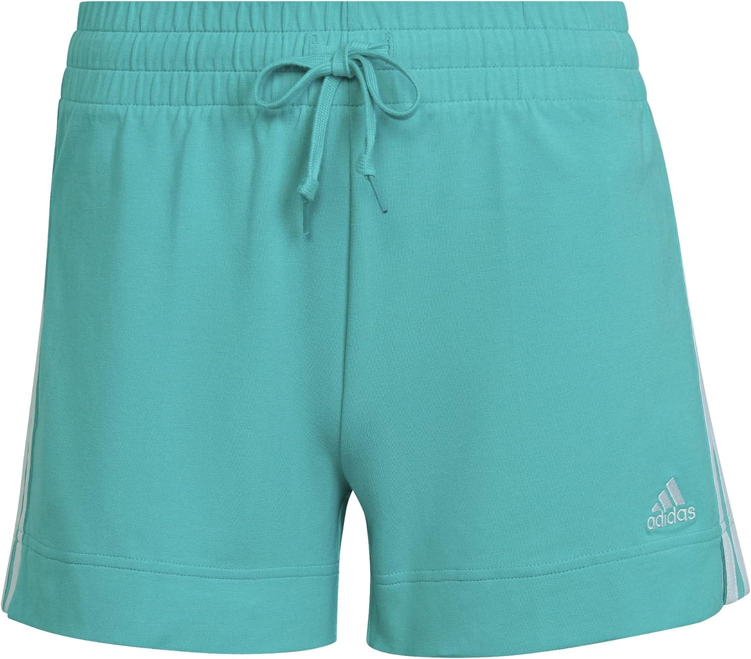 imageadidas Womens Essentials Slim 3Stripes ShortsSemi Mint RushWhite