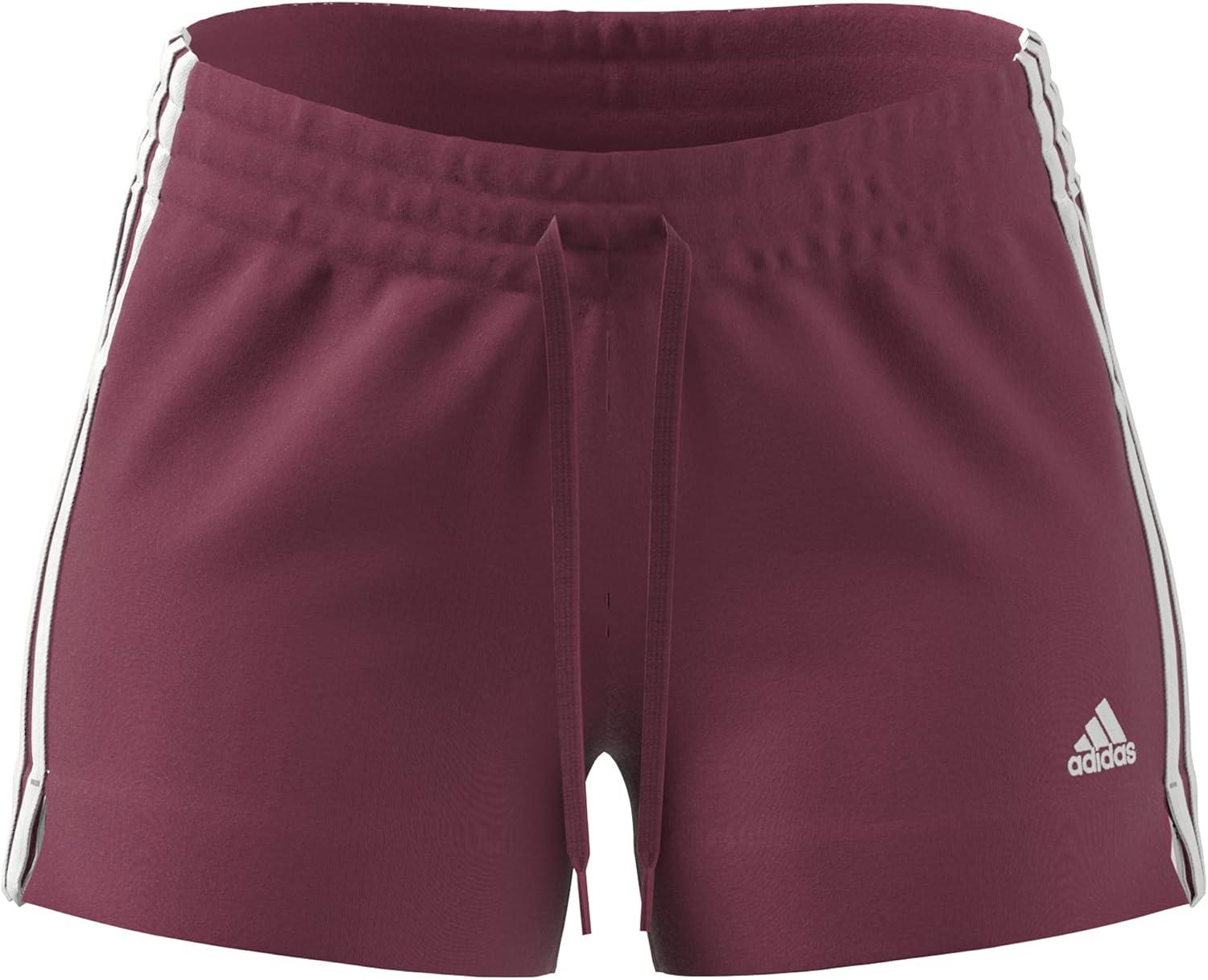 imageadidas Womens Essentials Slim 3Stripes ShortsWild PinkWhite