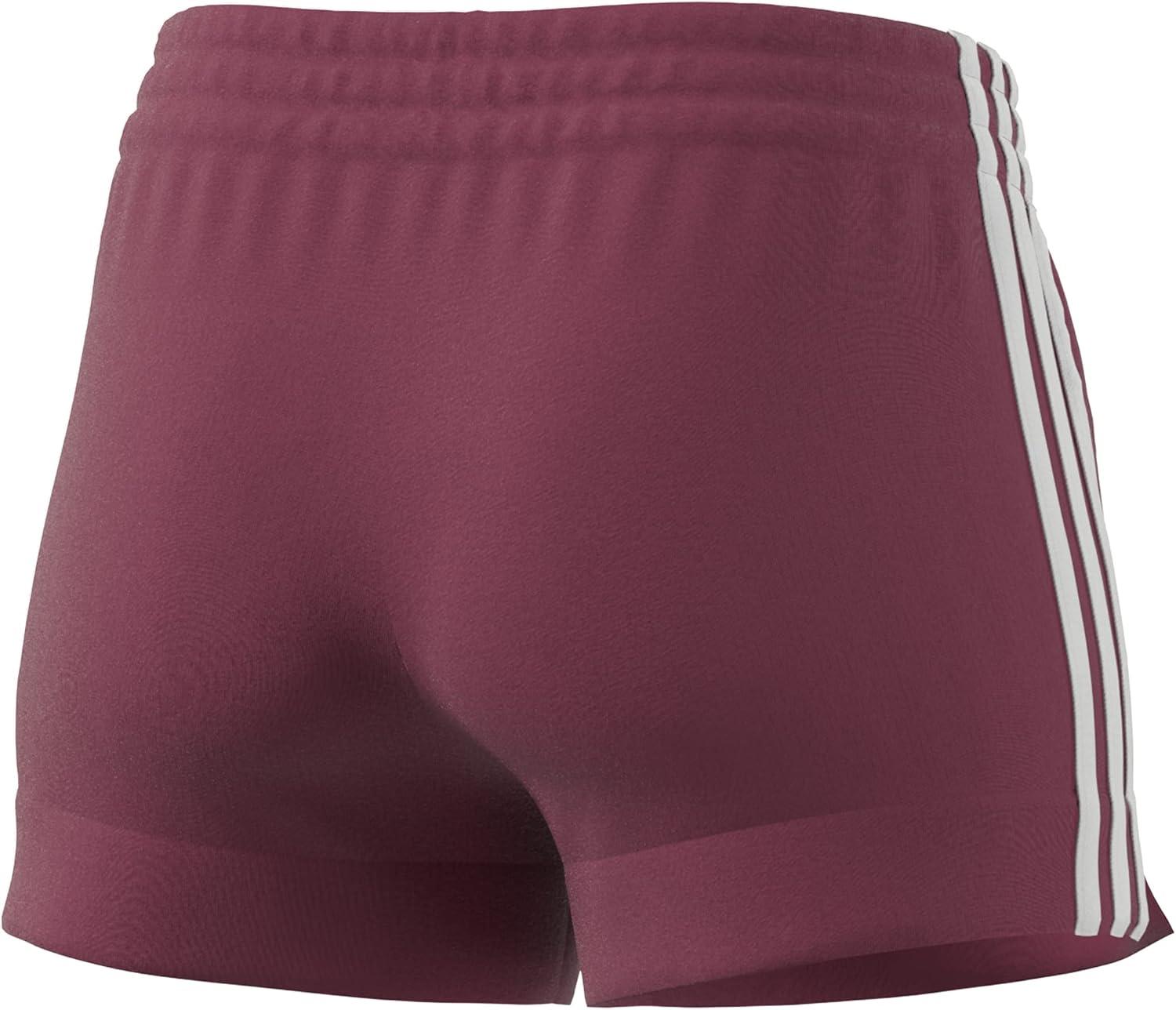 imageadidas Womens Essentials Slim 3Stripes ShortsWild PinkWhite