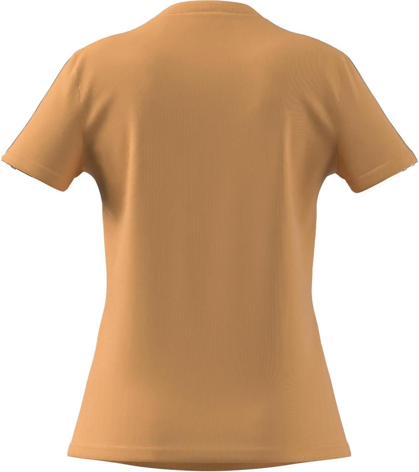imageadidas Womens Essentials Slim 3Stripes TeeHazy OrangeWhite