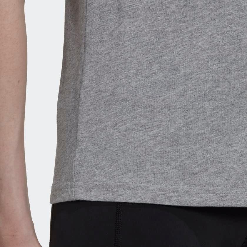 imageadidas Womens Essentials Slim 3Stripes TeeMedium Grey HeatherWhite