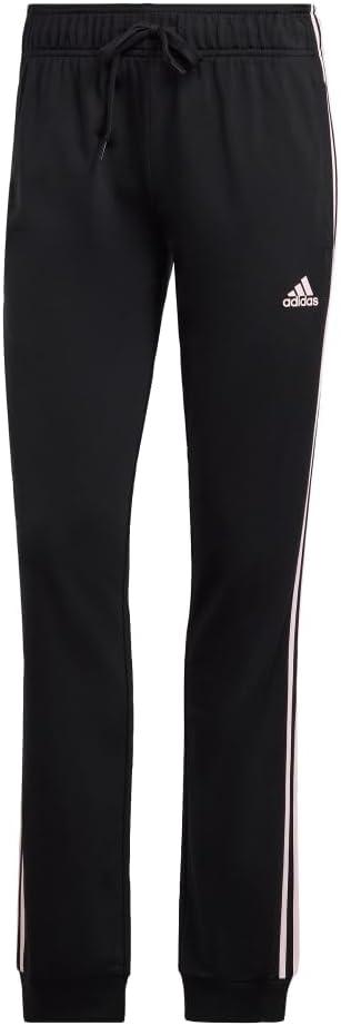 imageadidas Womens Essentials Warmup 3Stripes Slim Tapered Track PantsBlackClear Pink