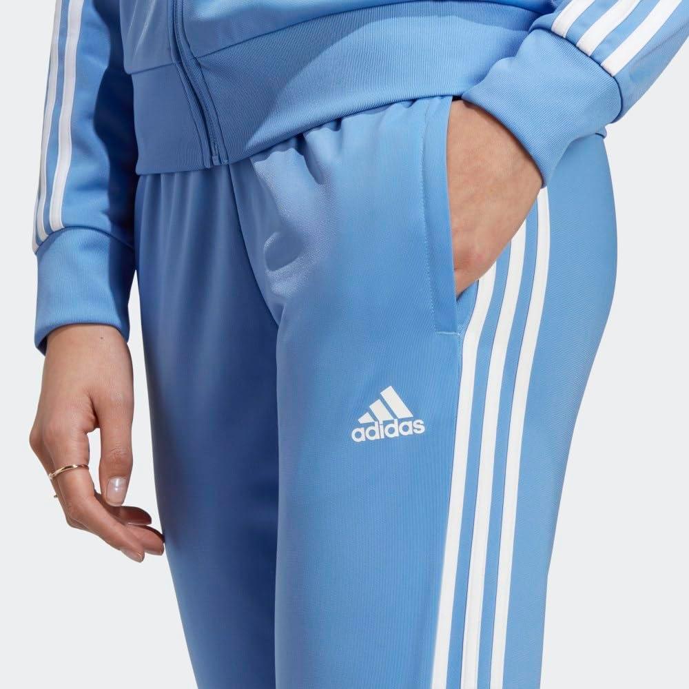 imageadidas Womens Essentials Warmup 3Stripes Slim Tapered Track PantsBlue FusionWhite
