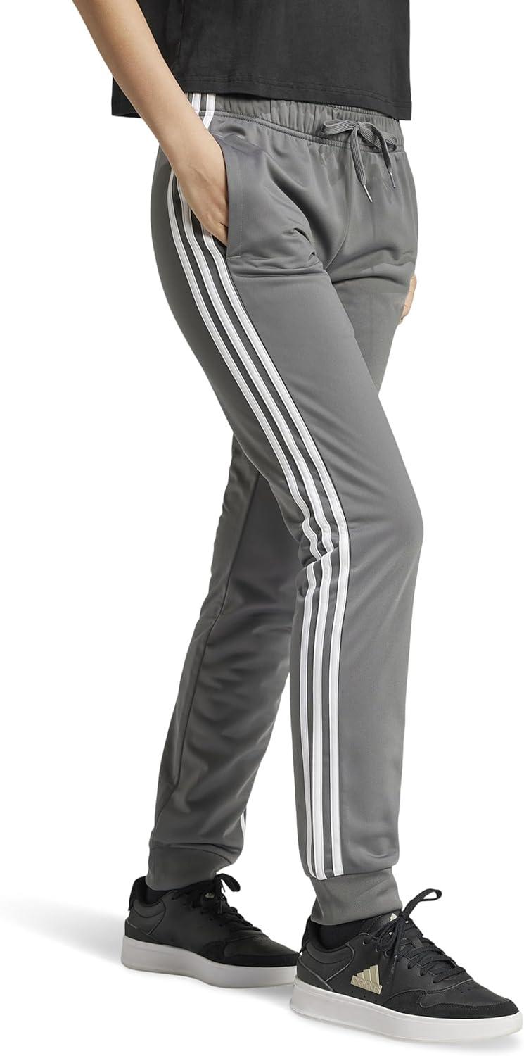 imageadidas Womens Essentials Warmup 3Stripes Slim Tapered Track PantsGrey