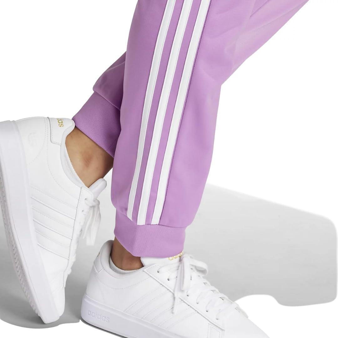 imageadidas Womens Essentials Warmup 3Stripes Slim Tapered Track PantsPreloved Purple