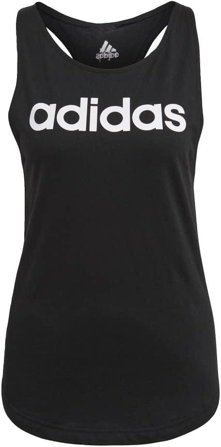 imageadidas Womens Linear Logo Crew Neck TankBlackWhite