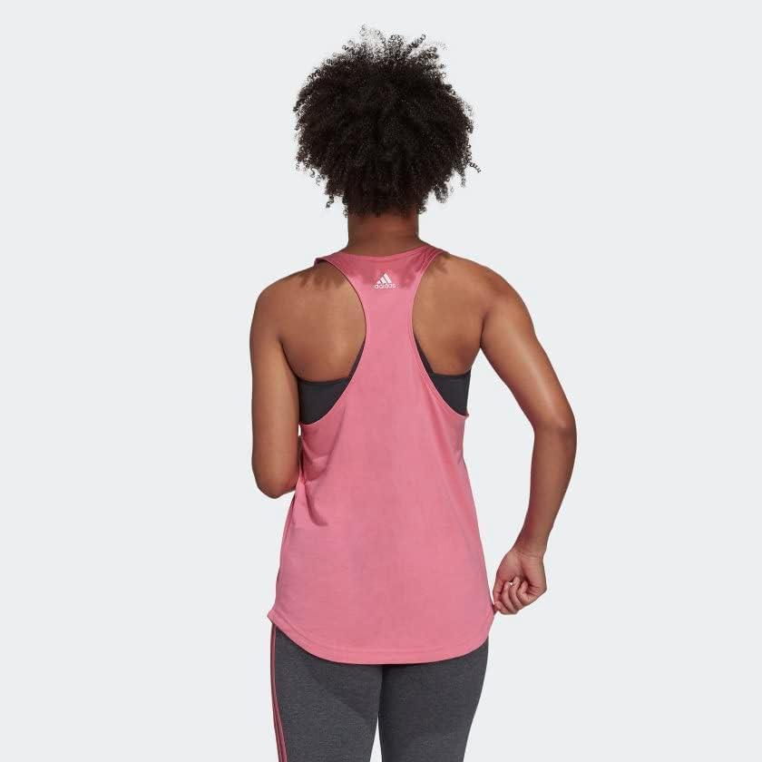 imageadidas Womens Linear Logo Crew Neck TankRose ToneWhite