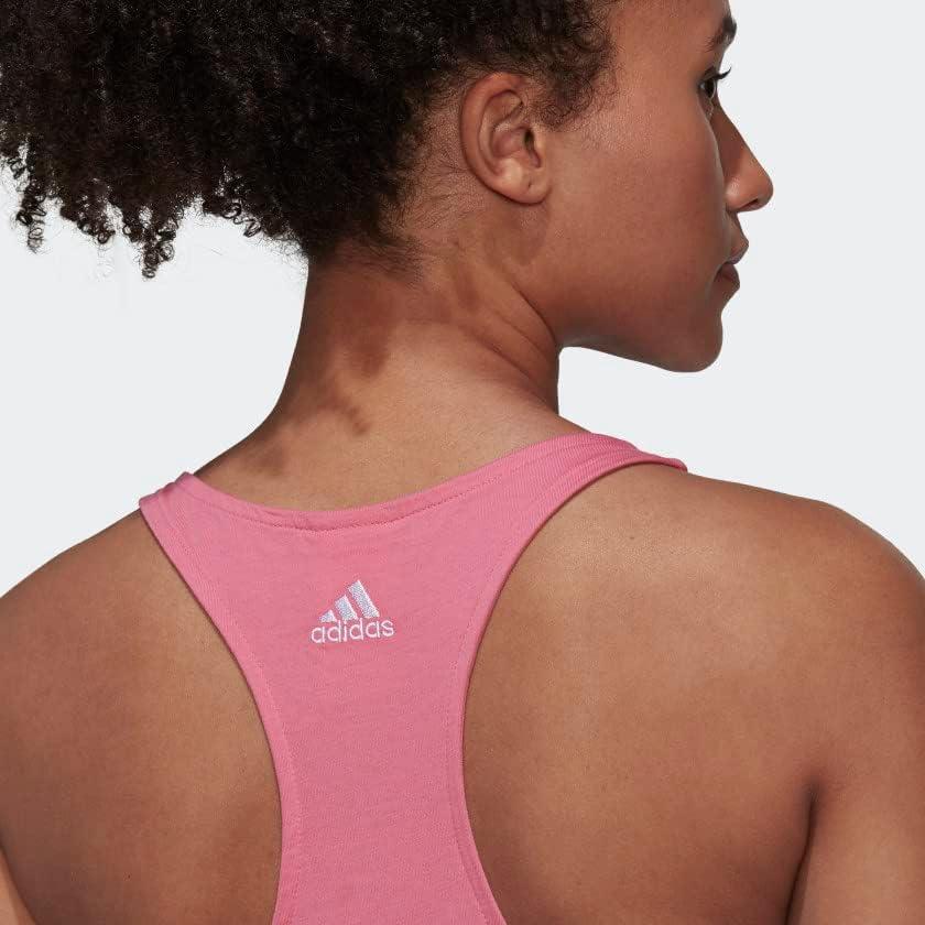 imageadidas Womens Linear Logo Crew Neck TankRose ToneWhite
