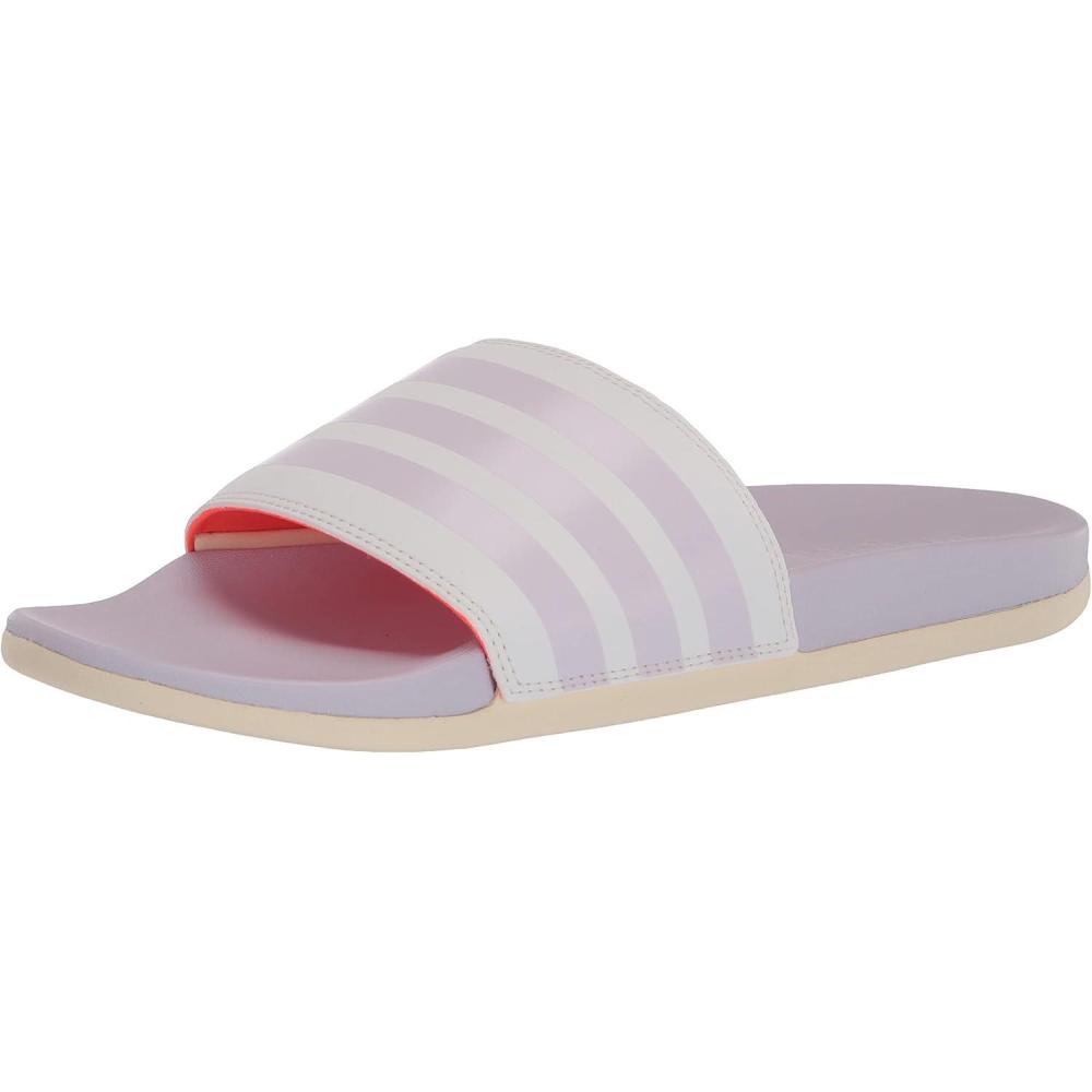 imageadidas Womens Adilette Comfort Slide SandalWhitePurple TintWonder White