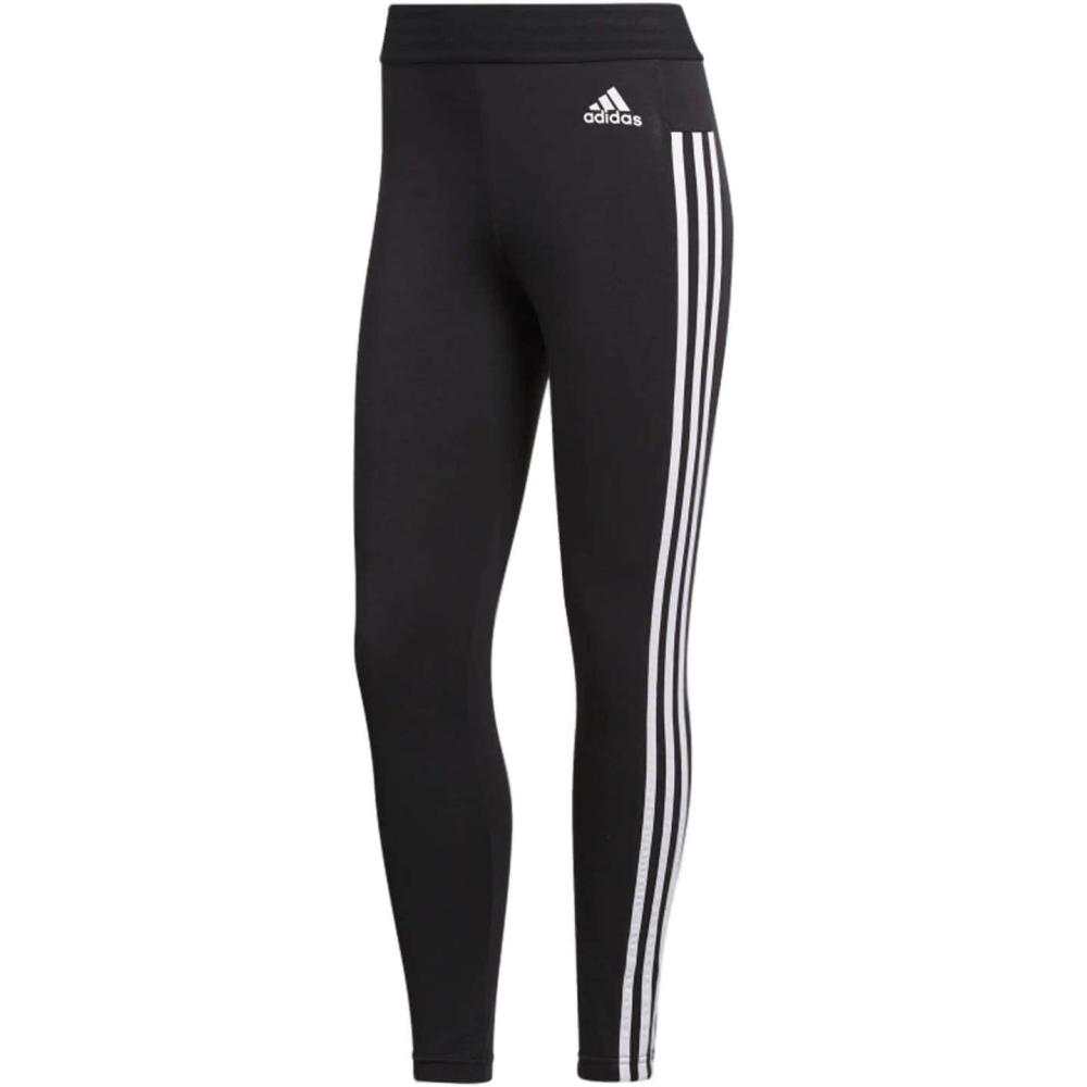 imageadidas Womens Essentials 3Stripe Tights BlackWhite Medium