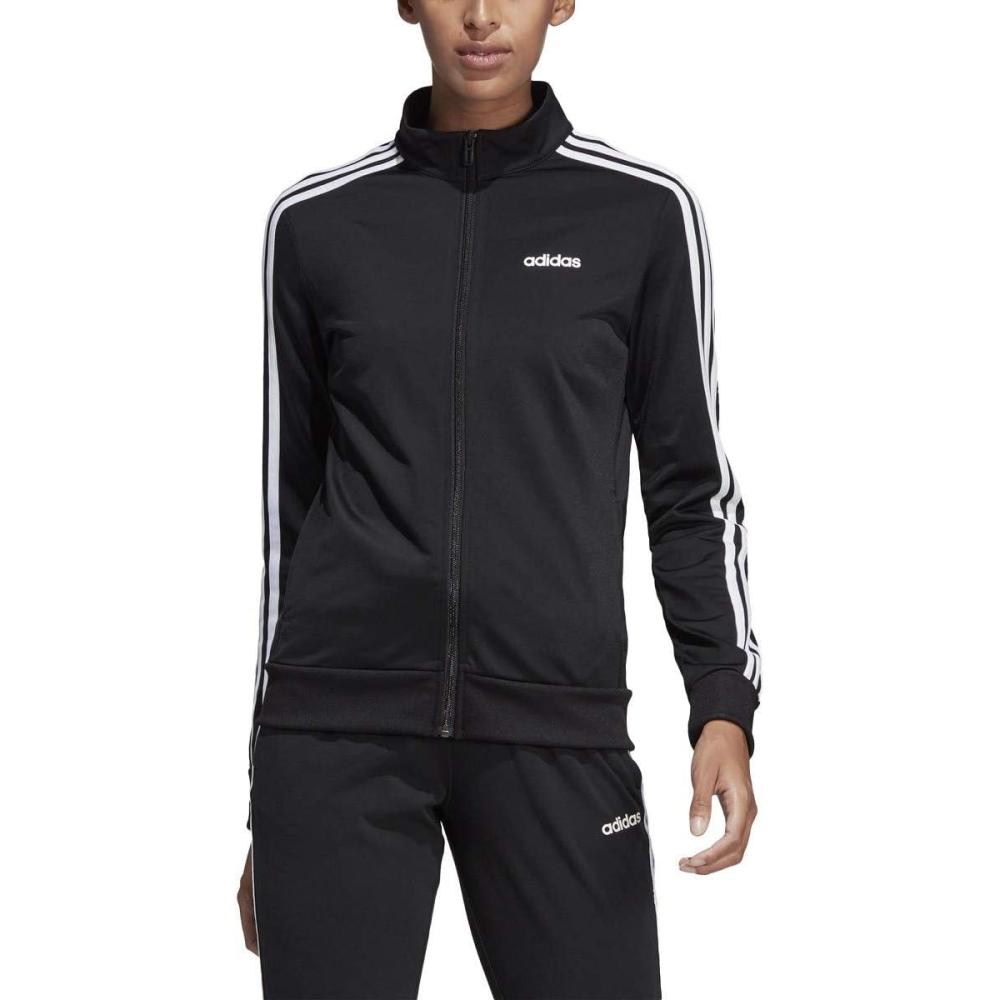 imageadidas Womens Essentials 3Stripe Track JacketBlackWhite